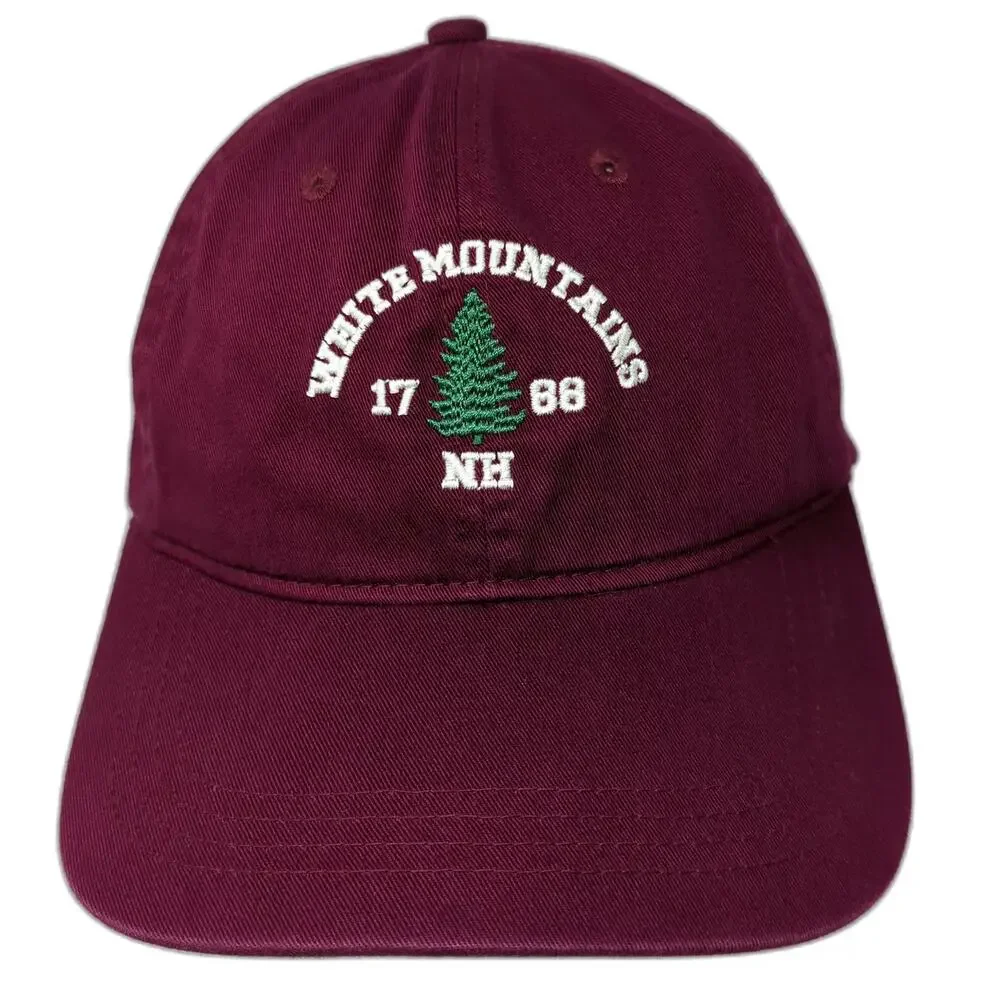 The Game White Mountains NH Pine Tree Red Baseball Cap Hat One Size Cotton 1788